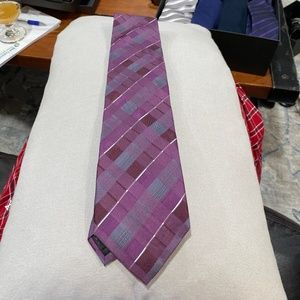 Purple plaid tie